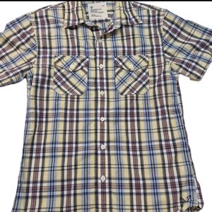 American Eagle Youth XS Plaid Short Sleeve Button Up Shirt